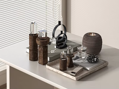 Modern Tabletop Decor With Various Accessories 3d model