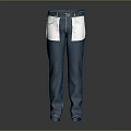 Blue Casual Pants With White Side Stripes And Pocket Details