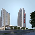 Modern KASCO Office Building With Unique Twin Tower Design And Green Surroundings