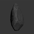Natural Rock Formation With Irregular Shape And Pitted Textured Surface Against Dark Background