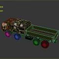 Camouflage Military Truck With Multi Wheel Design And Open Cargo Bed