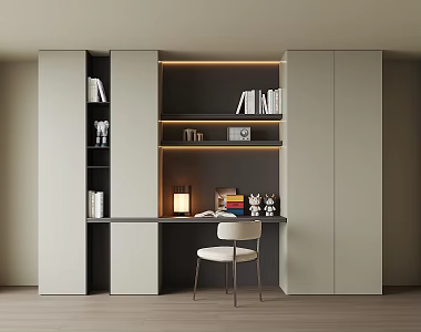 Modern desk integrated cabinet 3d model