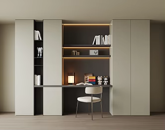 Modern desk integrated cabinet 3d model
