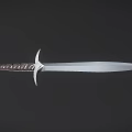 Detailed Medieval Sword 3D Model With Silver Blade And Ornate Hilt Design