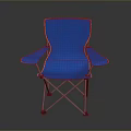 Blue Portable Folding Leisure Chair With Metal Frame For Outdoor Activities