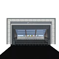 Modern Parking Entrance Structure With Stone Facade And Glass Roof