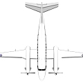 Blue And White Twin Propeller Passenger Plane With Round Windows And Tail Fin