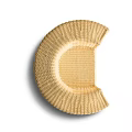 Pair Of Modern Rattan Leisure Chairs With Curved Armrests And Natural Rattan Finish