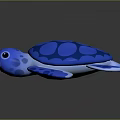 Blue And White Sea Turtle Plush Toy With Smooth Shell And Soft Limbs