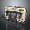 Vintage Cassette Recorder With Tape Deck Control Panel And LED 3d model