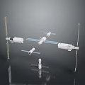 Space Station Model With Multiple Modules Solar Panels And Docking Structures 3d model