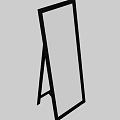 Two Full Length Floor Mirrors with Black Frame and Stand for Home Decoration
