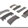 Modern Scenic Bridge Architectural Designs Featuring Arch Structures And Steel Materials 3d model