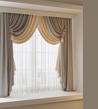 Modern Curtain Screen Window Blinds Dream Curtain Shangri-La Curtain 3d model