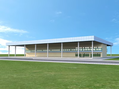 Modern Exhibition Hall Architecture Exhibition Hall Office Building Perspective Bird's Eye View 3d model