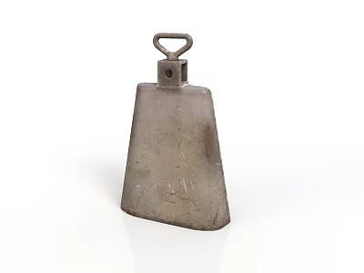 Vintage Iron Bell With Loop Handle And Worn Surface Design 3d model