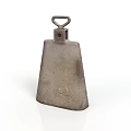 Vintage Iron Bell With Loop Handle And Worn Surface Design
