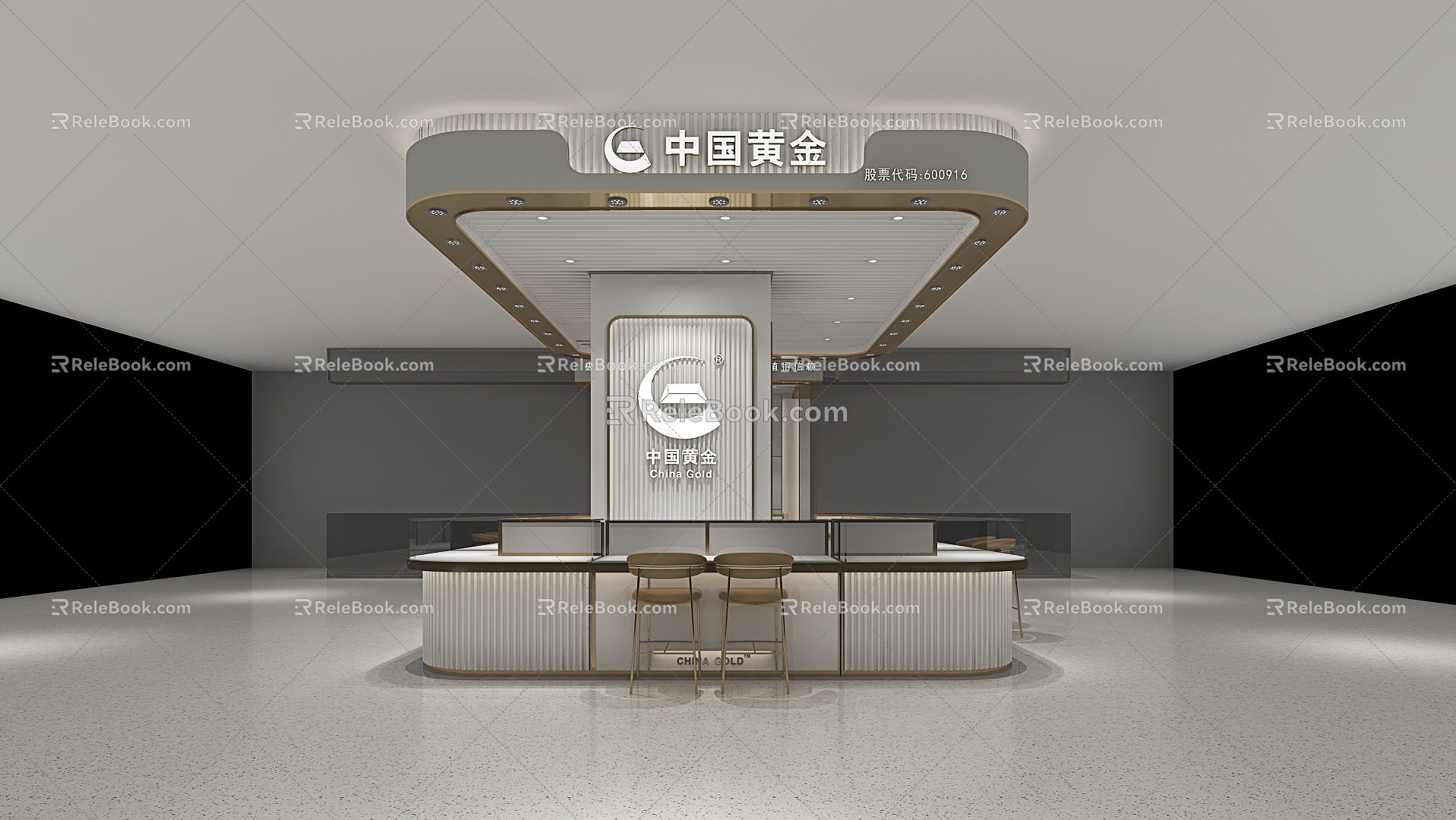 China Gold Second Generation Image Store Gold Store Jewelry Gold Store 3d model