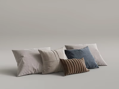 Decorative Throw Pillows In Neutral Tones And Textured Fabrics For Home Decor 3d model