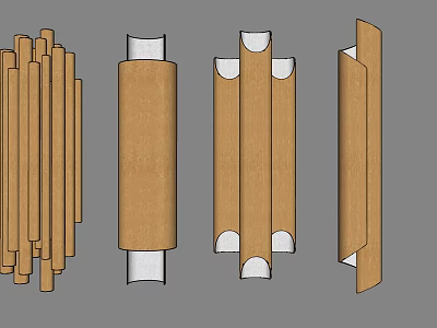 Modern Wooden Wall Lamp Design With Structural Details And Different Elements For Home Lighting 3d model