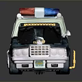 Toy Police Car With Red Blue Lights Open Hood And Figure Inside Design