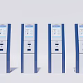 Multiple Modern Public Self Service Kiosks For Public Facility Services 3d model