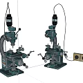 Dual Industrial Drilling Machines With Metal Structure Work Lights And Control Unit