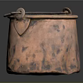 Handmade Copper Cooking Pot With Hammered Texture And Metal Handles