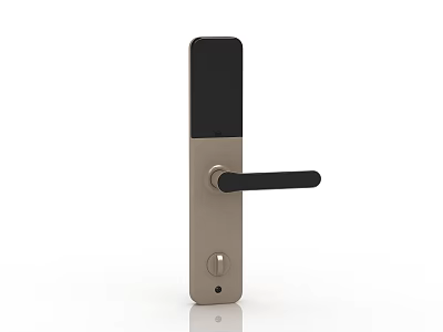 Modern Sleek Door Handle With Metal Finish And Black Panel Design 3d model