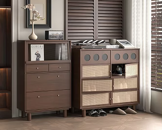 Antique Entrance Cabinet Shoe Cabinet 3d model
