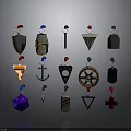 Colorful Decorative Pendant Designs With Various Shapes And Metallic Accents