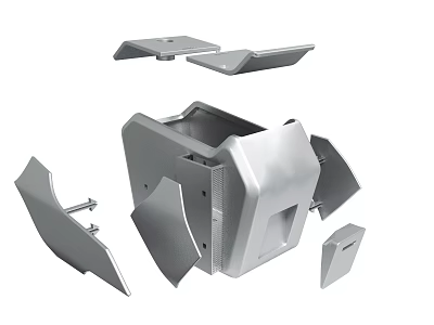 Assorted Metal Mechanical Components With Plates Brackets And Parts 3d model