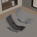 Modern Wooden Rocking Chairs With Mesh Design On Neutral Rug In Living Room