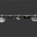 Metal Weapons With Wooden Handles Hanging On Wall Mounted Rack