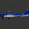 Small Blue And White Passenger Aircraft With Single Propeller Fixed Landing Gear And Cockpit Windows