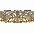 Intricate Carved Metal Artwork With Symmetric Birds And Floral Center Design