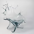 Single Transparent Glass Chair With Modern Artistic Fluid Splash Shaped Design