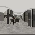 Modern Living Dining Room Interior Design With Sofa TV Coffee Table And Dining Chairs