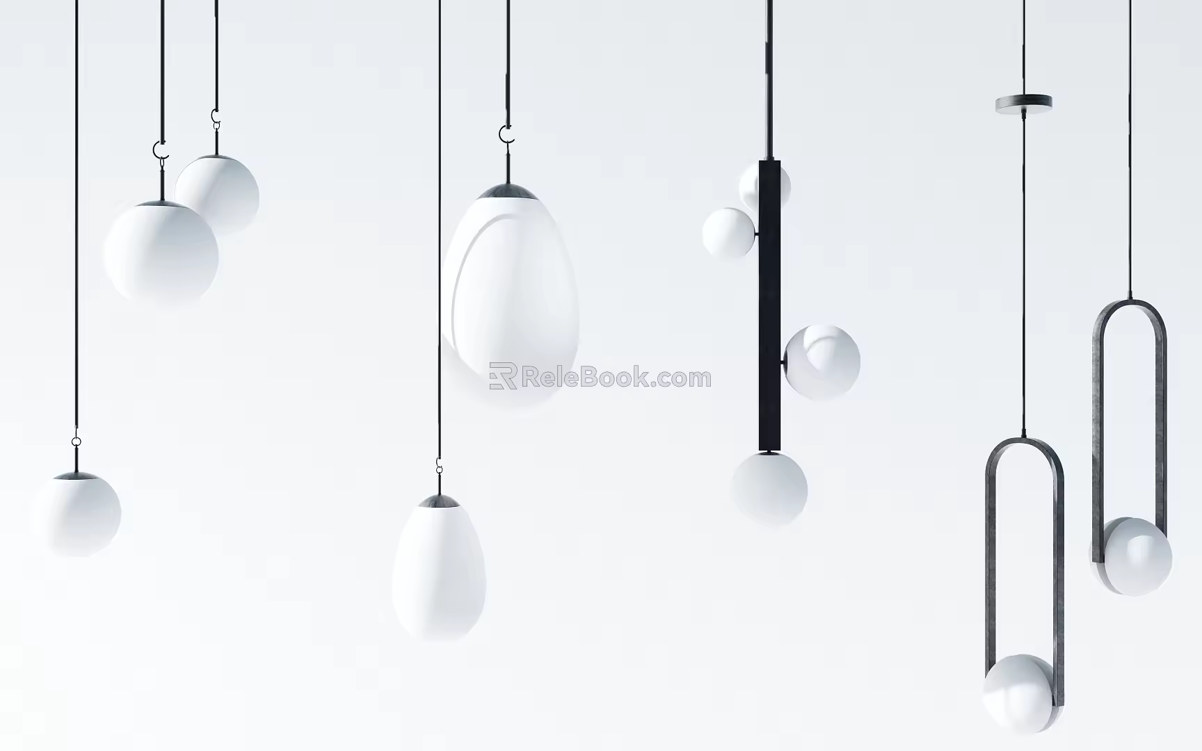Modern chandelier creative lamp combination 3d model