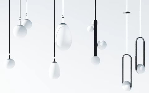 Modern chandelier creative lamp combination 3d model