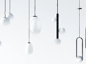 Modern chandelier creative lamp combination 3d model