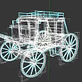 Vintage Red Horse Carriage With Classic Wheels Wooden Frame And Seats