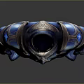 Shiny Blue Metallic Full Body Armor With Decorative Plates And Sleek Design