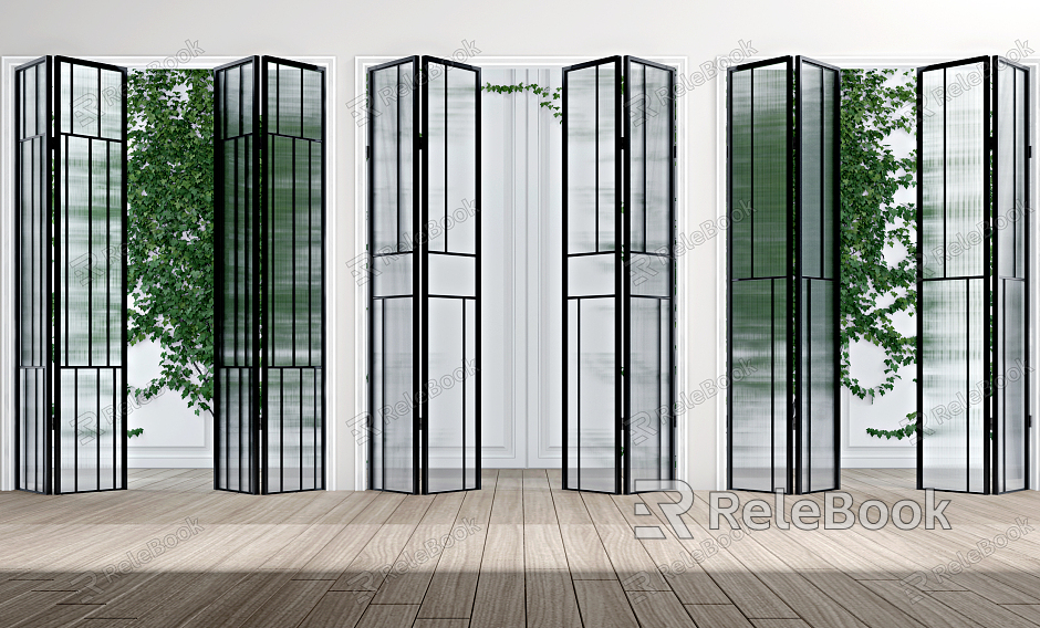 Modern folding door craft glass folding door model