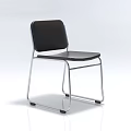 Modern Single Chair With Black Seat And Sleek Metal Frame Design