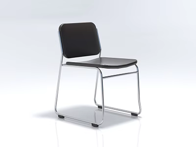 Modern Single Chair With Black Seat And Sleek Metal Frame Design 3d model