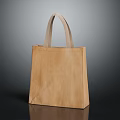 Brown Kraft Paper Tote Bag With Beige Handles Simple Design For Clothing Accessories