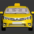 Yellow Toyota Taxi Sedan With Bright Color And Roof Sign For City Transport