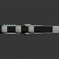 Futuristic Sci Fi Pistol With Black Body Blue Green Lights And Metallic Design Features