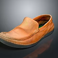 Comfortable Brown Leather Loafers With Stitched Design For Casual Daily Wear